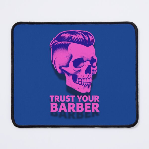 Artikelvorschau, Vertraue deinem Barbier: Pink Skull Barber Pole Hairstyle entworfen und verkauft von Barber MD Culture.