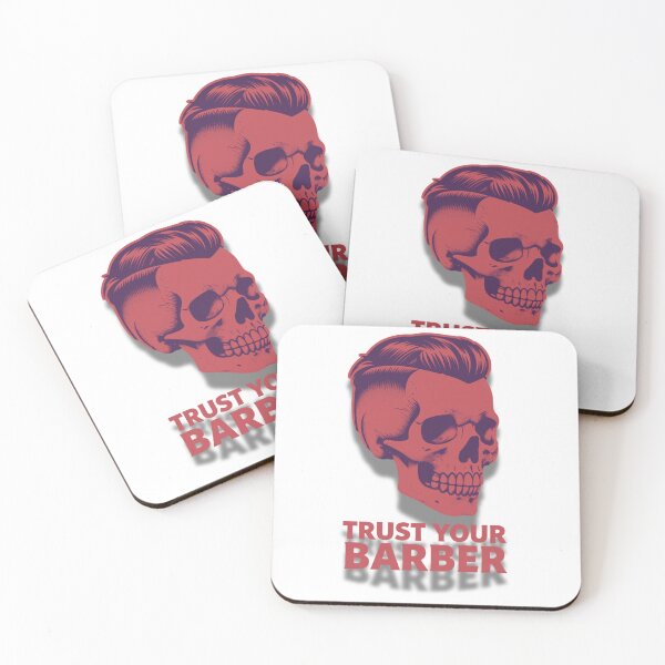Item preview, Trust Your Barber Red Skull Pompadour Barber Art designed and sold by Barber MD Culture.