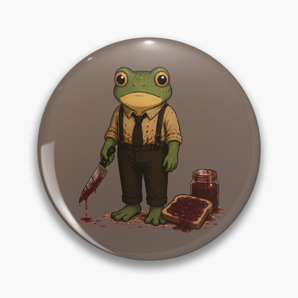 Item preview, Funny Jam Murder Sticker – Frog Strawberry Jam Horror Parody Illustration designed and sold by SimplePoDesign.