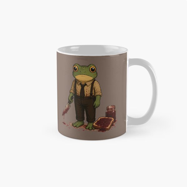 Item preview, Funny Jam Murder Sticker – Frog Strawberry Jam Horror Parody Illustration designed and sold by SimplePoDesign.