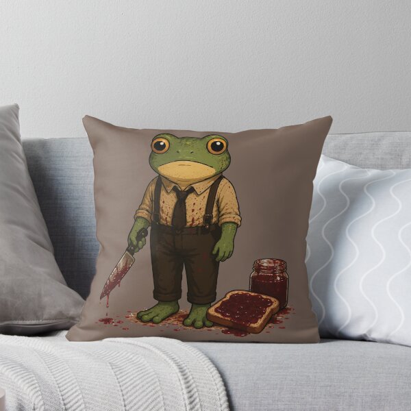 Item preview, Funny Jam Murder Sticker – Frog Strawberry Jam Horror Parody Illustration designed and sold by SimplePoDesign.