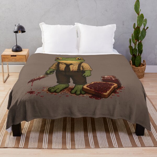 Item preview, Funny Jam Murder Sticker – Frog Strawberry Jam Horror Parody Illustration designed and sold by SimplePoDesign.