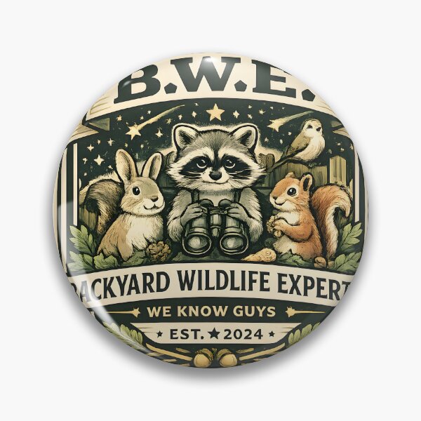 Item preview, Backyard Wildlife Experts Animal Badge designed and sold by Drift Pattern Studio.