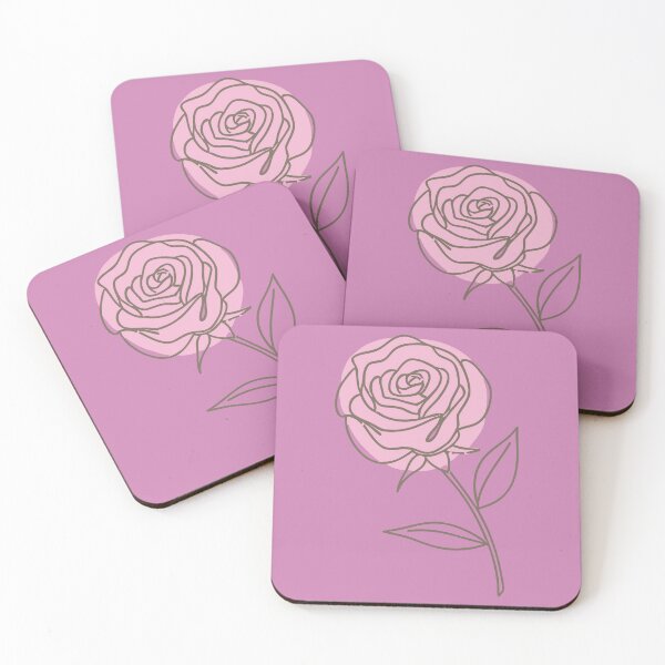 Item preview, Minimalist Pink Rose Botanical Line Drawing designed and sold by sylphgrateess.
