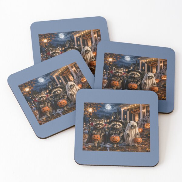Item preview, Raccoons on Halloween Night designed and sold by Novel Works Studio.
