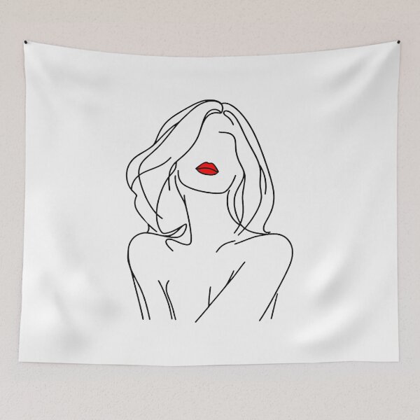 Item preview, Abstract Line Art Woman Embracing Herself designed and sold by Nitta Studio.