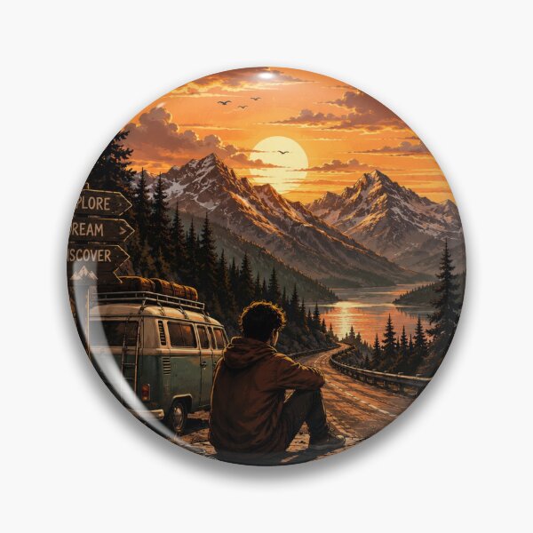 Item preview, Explore Dream Discover Retro Van Sunset designed and sold by YogiCodeLab.
