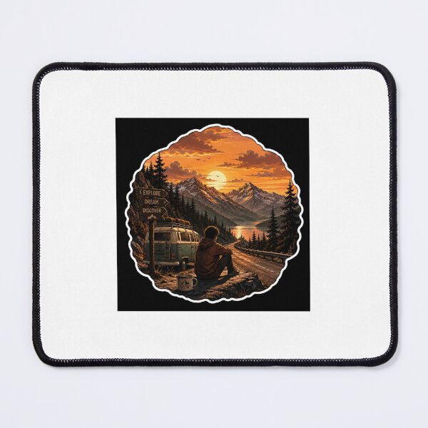 Item preview, Explore Dream Discover Retro Van Sunset designed and sold by YogiCodeLab.