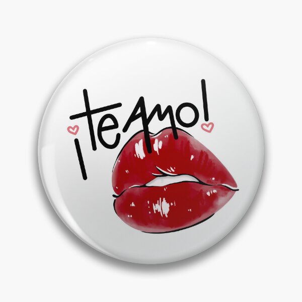 Item preview, ¡Te Amo! – Glossy Red Lips Kiss with Spanish Love Calligraphy designed and sold by Sarah'sCreativeLab.