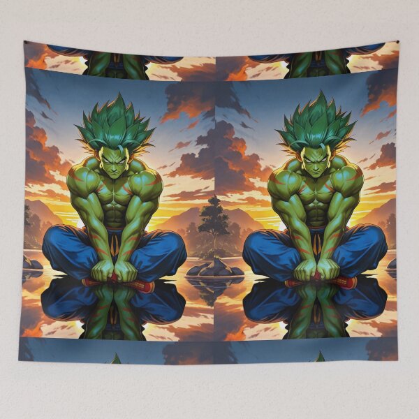 Item preview, Manga - Powerful Anime Warrior, Sunset Meditation Scene designed and sold by Zone--Gaming.