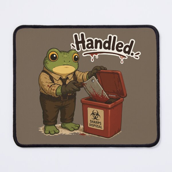 Item preview, Handled Frog Sticker – Funny Biohazard Sharps Disposal Horror Parody designed and sold by SimplePoDesign.