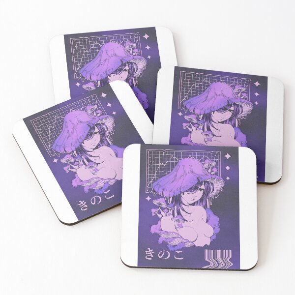 Item preview, Sad anime mushroom girl purple lo-fi aesthetic designed and sold by yakima-deona.