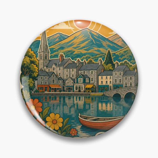 Item preview, Keswick England Travel Souvenir - Retro Illustration designed and sold by VisualArtsOasis.