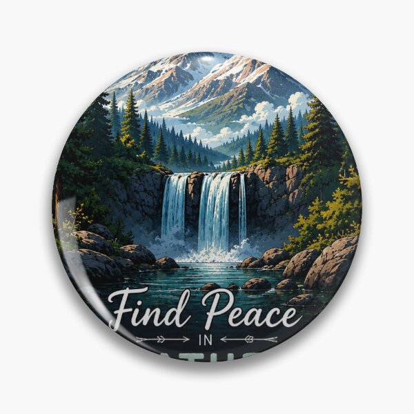 Item preview, Find Peace In Nature Mountain Waterfall designed and sold by YogiCodeLab.