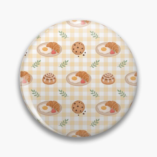 Item preview, Breakfast Croissant Plate and Cookie Gingham Seamless Pattern designed and sold by Anne97s.