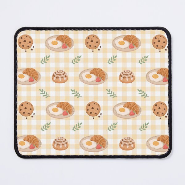Item preview, Breakfast Croissant Plate and Cookie Gingham Seamless Pattern designed and sold by Anne97s.