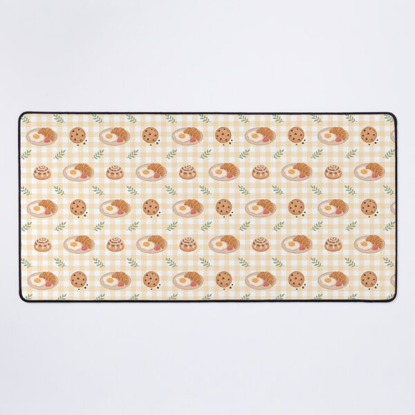 Item preview, Breakfast Croissant Plate and Cookie Gingham Seamless Pattern designed and sold by Anne97s.