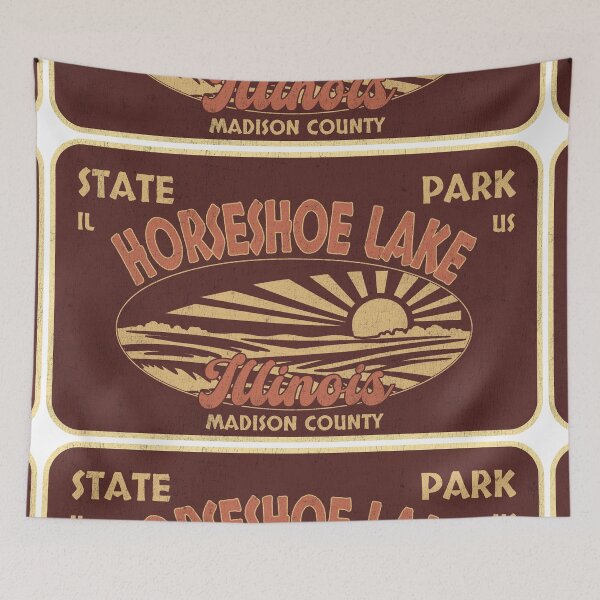 Item preview, Horseshoe Lake State Park, Madison County, Illinois, badge design designed and sold by Wanderful-roads.