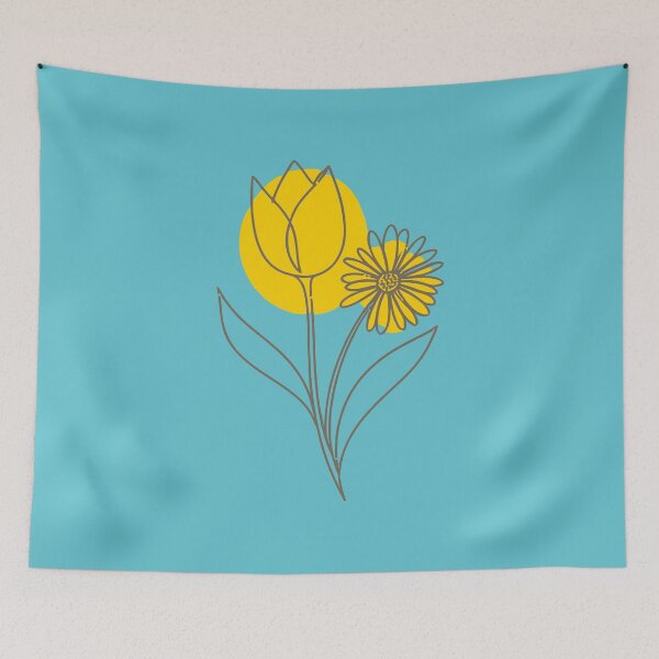 Item preview, Minimalist Tulip and Daisy Floral Line Art designed and sold by sylphgrateess.