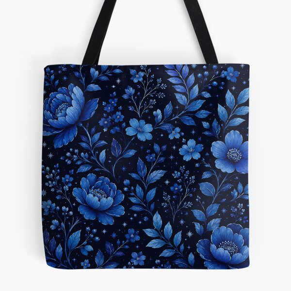 Item preview, Midnight Sapphire Floral Botanical Pattern designed and sold by HUMANITY STUDIOS.