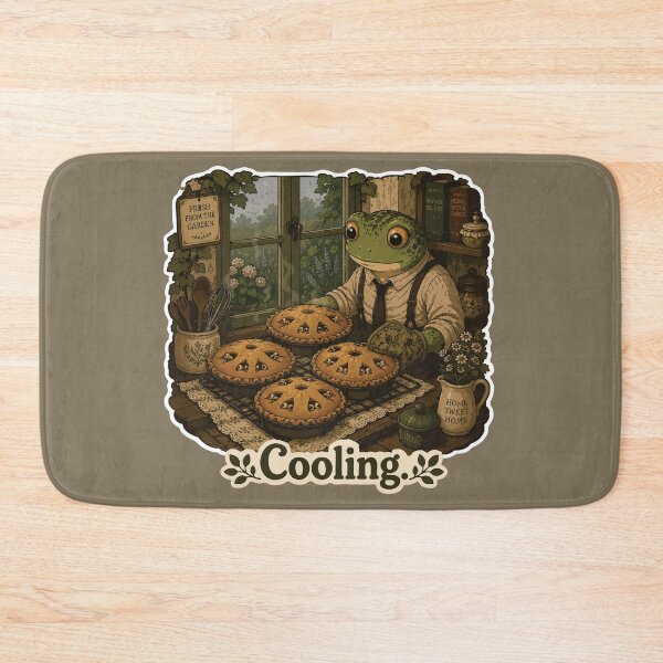 Item preview, Cooling Frog Sticker – Cozy Cottage Pie with Creepy Eyes | Dark Cottagecore Horror designed and sold by SimplePoDesign.