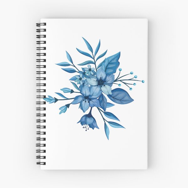 Item preview, Blue Botanical Flower Bouquet Pattern designed and sold by ​Jyoti Digital Artist.