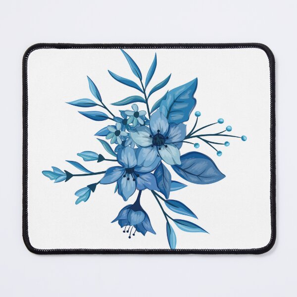 Item preview, Blue Botanical Flower Bouquet Pattern designed and sold by ​Jyoti Digital Artist.