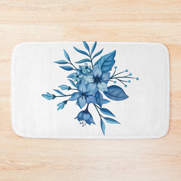 Item preview, Blue Botanical Flower Bouquet Pattern designed and sold by ​Jyoti Digital Artist.