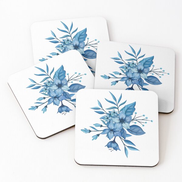 Item preview, Blue Botanical Flower Bouquet Pattern designed and sold by ​Jyoti Digital Artist.