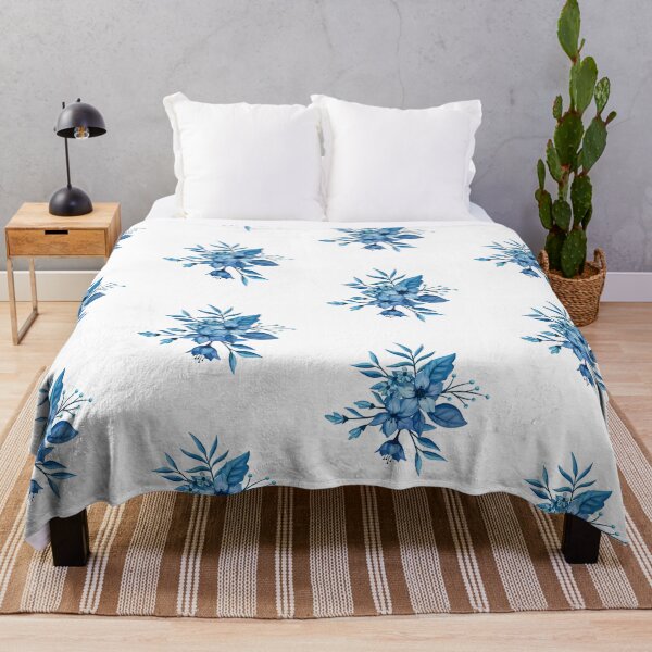 Item preview, Blue Botanical Flower Bouquet Pattern designed and sold by Jyoti-Quotes.