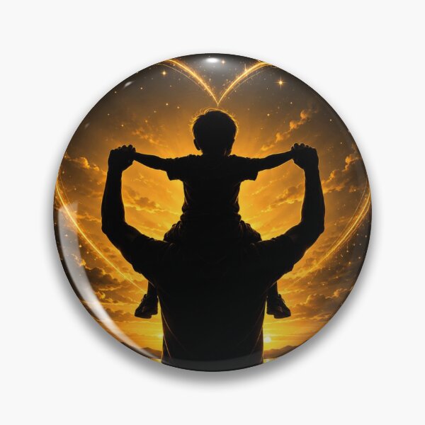 Item preview, Father And Son Glowing Heart Sunset designed and sold by YogiCodeLab.