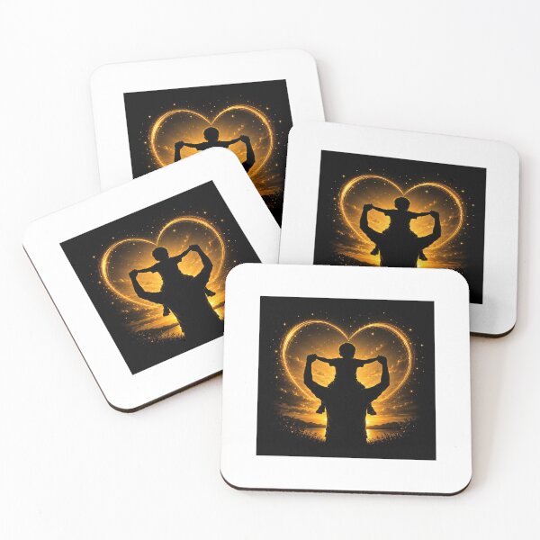 Item preview, Father And Son Glowing Heart Sunset designed and sold by YogiCodeLab.