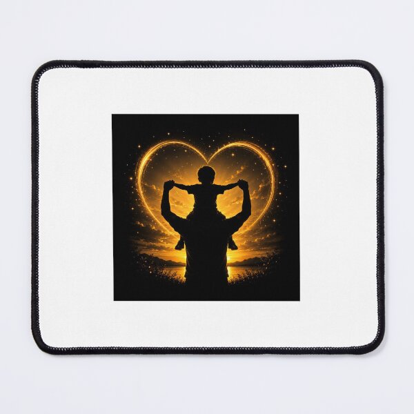 Item preview, Father And Son Glowing Heart Sunset designed and sold by YogiCodeLab.