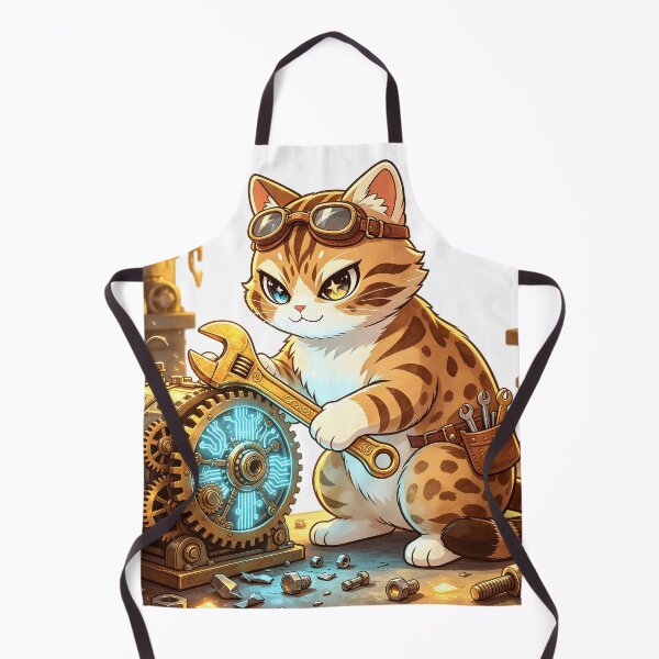 Item preview, The Tech-Master - Cute Felis Nigripes Mechanic Warrior designed and sold by ABYSSLAB.