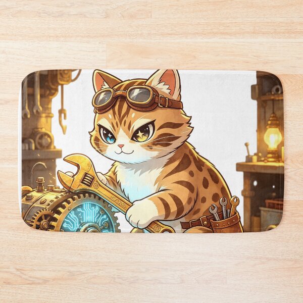 Item preview, The Tech-Master - Cute Felis Nigripes Mechanic Warrior designed and sold by ABYSSLAB.
