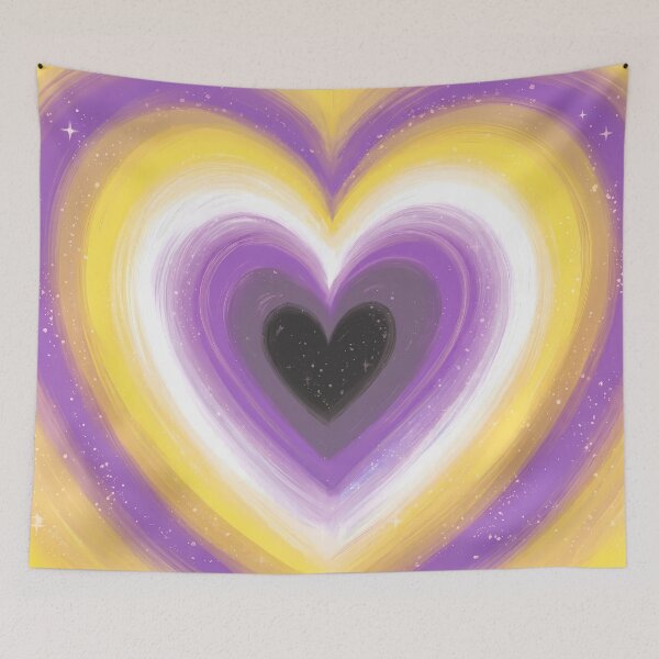 Item preview, Non Binary Pride Heart – Dreamy Aura Pride Heart Aesthetic designed and sold by Cannaxes Studio.