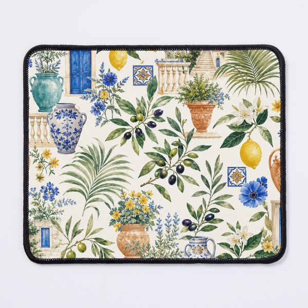 Item preview, Mediterranean Villa Garden – Luxury Seamless Botanical Pattern designed and sold by Jandedan.