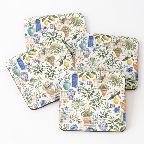 Item preview, Mediterranean Villa Garden – Luxury Seamless Botanical Pattern designed and sold by Jandedan.