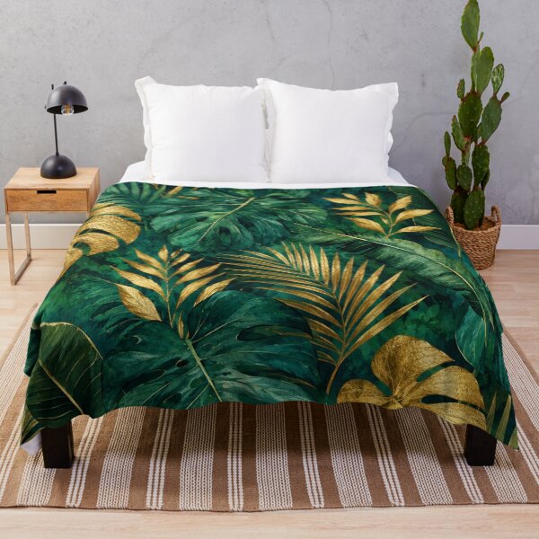 Item preview, Luxury Black & Gold Tropical Leaves Pattern Palm Monstera Banana Leaves Jungle designed and sold by SOUFIANE1991.