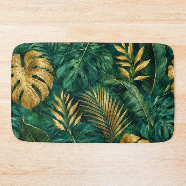 Item preview, Luxury Black & Gold Tropical Leaves Pattern Palm Monstera Banana Leaves Jungle designed and sold by SOUFIANE1991.