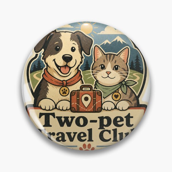 Item preview, Two Pet Travel Club Pet Lover Badge designed and sold by houseoflushella.
