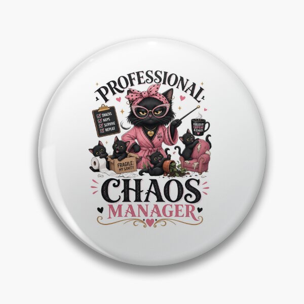 Item preview, Professional Chaos Manager Black Cat Mom Funny Kawaii T-Shirt designed and sold by Ashley critters.