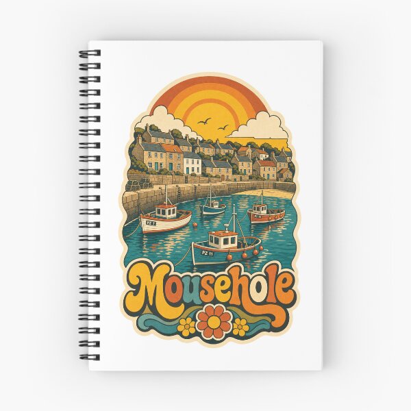 Item preview, Mousehole England Travel Souvenir - Retro Illustration designed and sold by VisualArtsOasis.