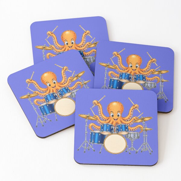 Item preview, Octopus Drummer Funny Ocean Animal Playing Drums Music Lover designed and sold by Evelashop.