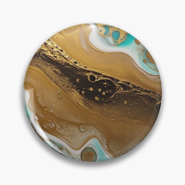 Item preview, Luxury Gold Teal Fluid Art Abstract Resin Bubbles designed and sold by Xenovita.