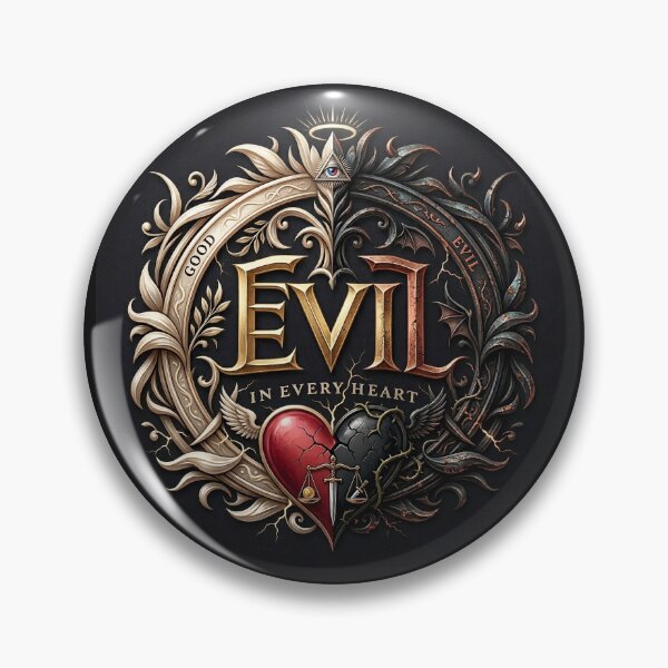 Item preview, Evil In Every Heart Emblems designed and sold by Voodoo Store Paranormal Collections.