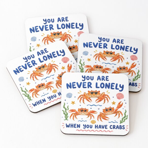 Item preview, you are never lonely when you have crabs, weird, joke, summer, short exchange gift designed and sold by Sprinkle12345.