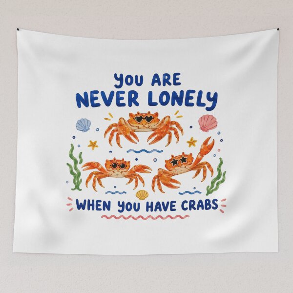 Item preview, you are never lonely when you have crabs, weird, joke, summer, short exchange gift designed and sold by Sprinkle12345.