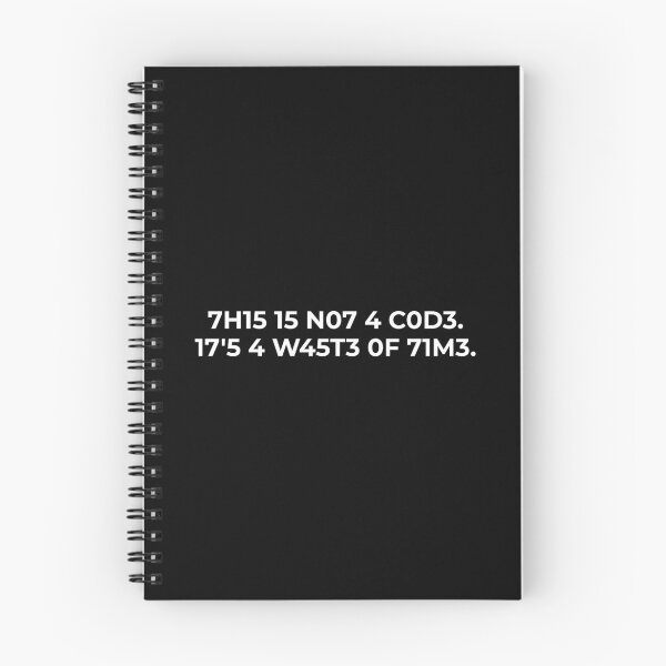 Item preview, This Is Not A Code It's A Waste Of Time Funny Nerd Saying designed and sold by CuteLovelyDesigns.