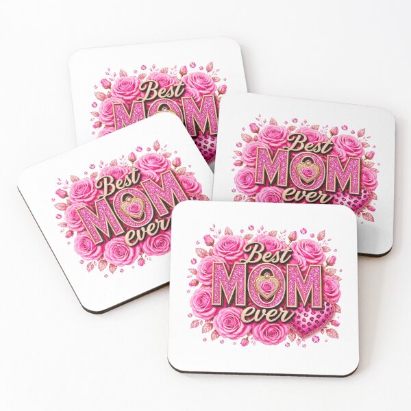 Item preview, Best Mom Ever Pink Roses Glitter Heart Design designed and sold by ShopUniverse.